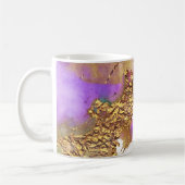 Chic, moderne Aquarellgold Rosa lila Spritzer Kaffeetasse (Links)