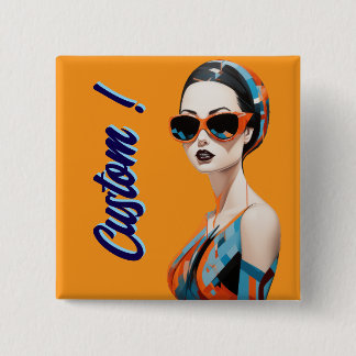 Chic moderne Frau, geometrische Eleganz Button