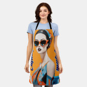 Chic moderne Frau, geometrische Eleganz Schürze (Getragen)
