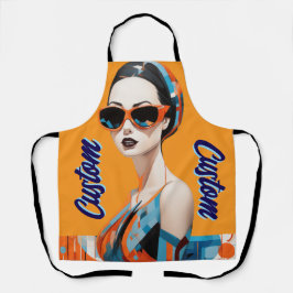 Chic moderne Frau, geometrische Eleganz Schürze