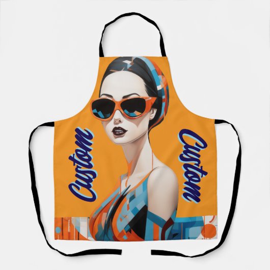 Chic moderne Frau, geometrische Eleganz Schürze (Vorderseite)