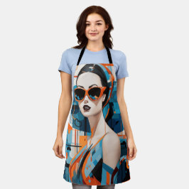 Chic moderne Frau, geometrische Eleganz Schürze