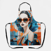 Chic moderne Frau, geometrische Eleganz Schürze (Vorderseite)