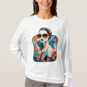 Chic moderne Frau, geometrische Eleganz T-Shirt