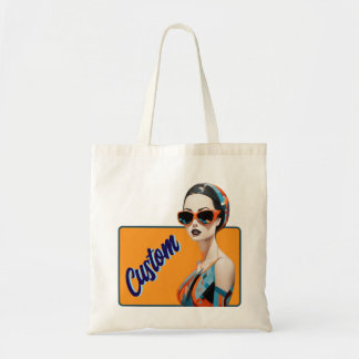 Chic moderne Frau, geometrische Eleganz Tragetasche