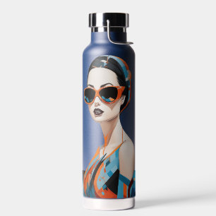 Chic moderne Frau, geometrische Eleganz Trinkflasche