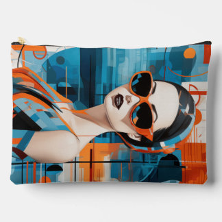 Chic moderne Frau, geometrische Eleganz Zubehörtasche