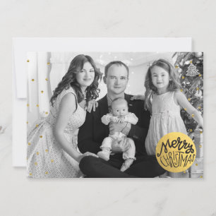 Chic moderne Goldfolie Frohe Weihnachten Foto
