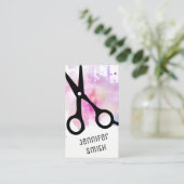 Chic moderne Hairstylisthaar-Stylist-Rosascheren Terminkarte (Stehend Vorderseite)