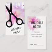 Chic moderne Hairstylisthaar-Stylist-Rosascheren Terminkarte (Vorne/Hinten)