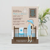 Chic-moderne Mama-laden zeitgenössische Einladung (Stehend Vorderseite)