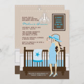 Chic-moderne Mama-laden zeitgenössische Einladung (Vorne/Hinten)