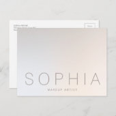 Chic Moderne Minimalistische Berufliche Schönheit Postkarte (Vorne/Hinten)