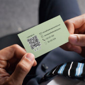 Chic-moderne professionelle grüne und graue QR-Cod Visitenkarte