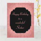 Chic moderne rosa Stars Happy Birthday Sister Karte (Gelbe Blume)