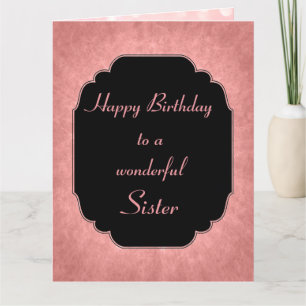 Chic moderne rosa Stars Happy Birthday Sister Karte