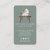 Chic Moderne rustikale Zuhause-Inszenierung Möbel Visitenkarte (Rückseite)