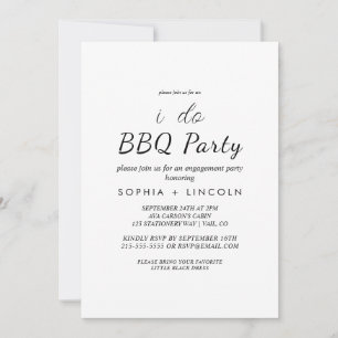 Chic Moderne Schrift "I Do BBQ" Verlobungsfeier  Einladung