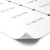 Chic + Moderne SkriptWedding Order of Events signi Poster (Ecke)