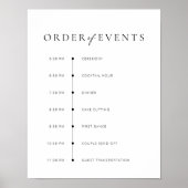 Chic + Moderne SkriptWedding Order of Events signi Poster (Vorne)