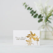 Chic-moderne tropische Goldpalmen beruflich Visitenkarte (Stehend Vorderseite)