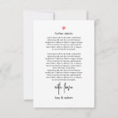 Chic moderne Typografie Hochzeitskarte RSVP Karte (Rückseite)