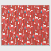 Chic Moderne Weihnachtsfeiertage Winter Polar Bär Geschenkpapier (Flach)