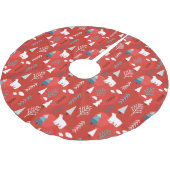 Chic Moderne Weihnachtsfeiertage Winter Polar Bär Polyester Weihnachtsbaumdecke (Schrägansicht)