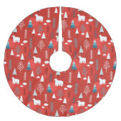 Chic Moderne Weihnachtsfeiertage Winter Polar Bär Polyester Weihnachtsbaumdecke (Vorderseite)