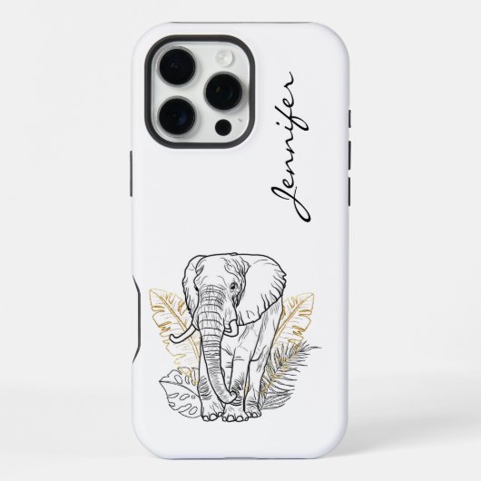 Chic Moderner Elefant iPhone Hülle (Rückseite)