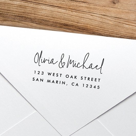 Chic Moderner Schriftname Rücksendeadresse Permastempel