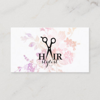 Chic moderner Watercolor Hairstylist-Haar-Stylist Visitenkarte