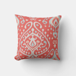 Chic modernes aquamarines rotes girly ikat kissen