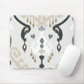 Chic modernes beige Schwarz-weißes ikat Stammes- Mousepad (Mit Mouse)