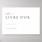 Chic + Modernes Gästebuchzeichen | Französisch Poster (Vorne)