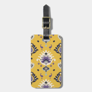 Chic modernes gelbes lila ikat Stammes- Muster Gepäckanhänger