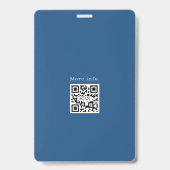Chic modernes Geschäftslogo Qrcode Schwarz Blau Ausweis (Rückseite)
