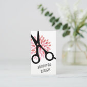 Chic modernes Hairstylisthaar-Stylistrosa mit Terminkarte (Stehend Vorderseite)