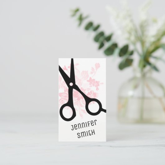 Chic modernes Hairstylisthaar-Stylistrosa mit Terminkarte (Stehend Vorderseite)