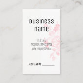 Chic modernes Hairstylisthaar-Stylistrosa mit Terminkarte (Rückseite)