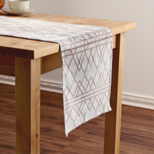 Chic-modernes Imitat-Rosen-Goldgeometrische Kurzer Tischläufer (Beispiel)