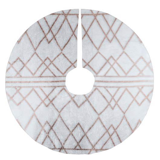 Chic-modernes Imitat-Rosen-Goldgeometrische Polyester Weihnachtsbaumdecke (Vorderseite)