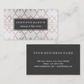 Chic-modernes Imitat-Rosen-Goldgeometrische Visitenkarte (Vorne/Hinten)