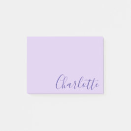 Chic modernes lila Schriftart vollständig anpassba Post-it Klebezettel