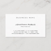 Chic-modernes Minimalistisches elegantes Visitenkarte (Rückseite)