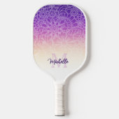 Chic modernes Monogramm Blumenmuster Pickleball Schläger (Vorderseite)