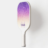 Chic modernes Monogramm Blumenmuster Pickleball Schläger (Links)