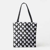 Chic Modernes Schwarz-Weiß-Muster Tasche (Rückseite)