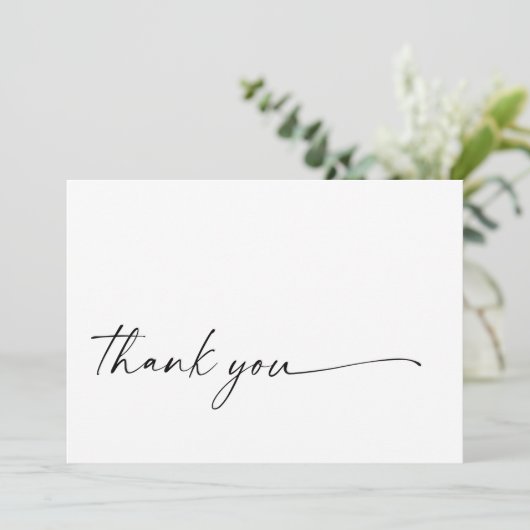 Chic + Modernes Script Danke, Flachkarte (Stehend Vorderseite)