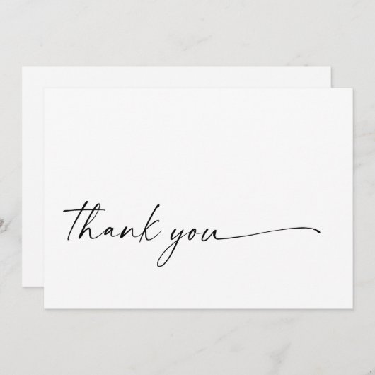 Chic + Modernes Script Danke, Flachkarte (Vorne/Hinten)